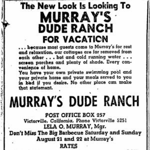 Murray's dude ranch newspaper clipping