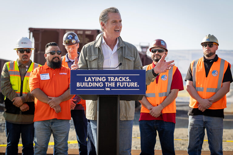 California nears high-speed rail track installation, Newsom says